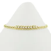 0.25ctw Diamond Accented 7" Rope Bracelet in 14K Yellow Gold - 3.9 Grams