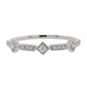 14K White Gold Diamond Band