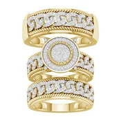 10K 0.65CT DIAM TRIO SET