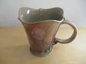 Vintage Robert Maxwell Art Pottery Mug 5 1/4"" Signed Rare Signed Brown/Green