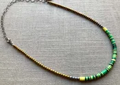 106 Colorful Heishi Necklace with Accent Color Ends
