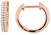 14k Rose Gold 0.18ctw Huggie Diamond Earrings