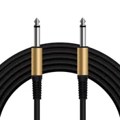 20 Feet Professional Guitar Instrument Cable with Black PVC Jacket Straight 1/4" TS to Straight 1/4" TS for Electric Guitar