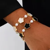 18K Gold-Plated Alloy Flower Bracelet