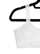 White Basic Bra With White Lattice Strap