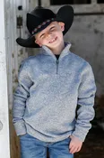 Cinch Boys 1/4 zip Polyester Striped Sweater Knit Pullover    MWK7980001 HGY