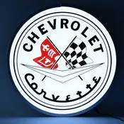 15 INCH BACKLIT LED LIGHTED SIGN  CORVETTE FLAGS – 7CORVF