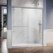 SUNNY SHOWER 1/4 inch Double Sliding Shower Doors, Black Finish / Brushed Nickel Finish / Chrome Finish / Gold Finish