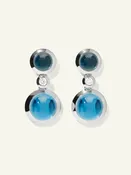 BOUTON 2 Cabochons Ohrringe in 'Sky' und Diamanten