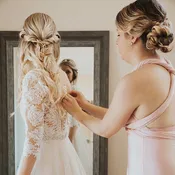 3/4 length sleeve lace wedding dress
