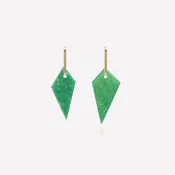 Green Jade Shard Hoop Earrings