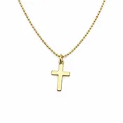 14k Gold filled 16" Baby Bliss Necklace with 10.5mm Gold filled Cross- Waterproof!