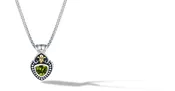 Fleur De Lis Necklace with Peridot in Silver and 14K Gold