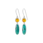 Amber & Turquoise Earring