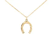 14K Yellow Gold Horseshoe Necklace