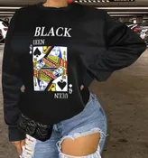 Black Street Card Print Patchwork-XL