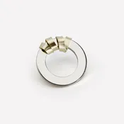 Rondelle Ribbon Ring in Sterling Silver & 14k Yellow Gold