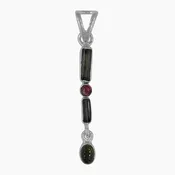 925 Green Tourmaline Pencil Pendants