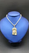 10 KT Yellow Gold Rope with Jesus Pendant