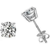 1.40 CT TW Diamond Studs in 14K White Gold