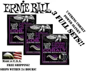 ** 3-PACK ERNIE BALL COBALT 7 STRING POWER SLINKY GUITAR STRINGS 11-58 **