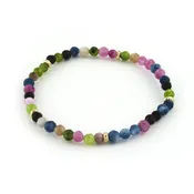 14K Gold Filled Pink Tourmaline Gemstone Bracelet 4MM