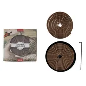 2 Piece Outdoor Hanging Incense Coils with Stand, Set of 3 in Box