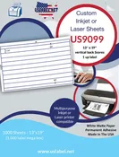 13" x 19" Large Label Sheets (Digital printer certified).
