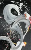 "Bold Swirl l" by Velfin, size 40" x 60" — Framing Wholesalers, Inc.