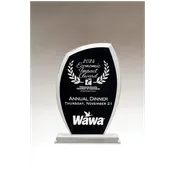 5" x 7.5" Tidal Series Clear Glass with Black Background