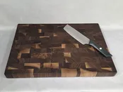 Chef Size (14x20X1.5) Walnut Butcher Block, End Grain