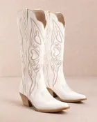 Amora Heart Western Boot - White