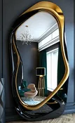 Eclisse Black & Gold Floor Mirror