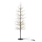 Black Wrapped Twinkling Lights Slim Tree, 5'H