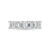 14K White Gold Lab Grown Diamond 2 7/8 Ct.Tw. Emerald Shape Half Way Eternity Band