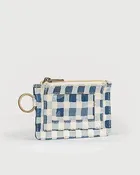 Block Print ID Pouch - Indigo Gingham