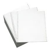 11 3/4" x 8 1/2" - 20# 1-Ply Continuous Computer Paper (2,700 sheets/carton) No Vert. Perf - 1/2" Green Bar