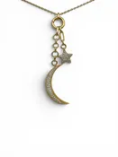 Aspery & Guldag Chain With Moon & Star Pendant