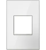 adorne® Mirror White-on-White 1-Gang Screwless Wall Plate