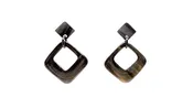 Diamond shape horn drop earrings EARNG01341 — One-of-a-kind custom designed by Armeny Custom Jewelry Design