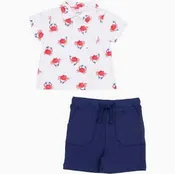 Angel Dear Boy's Polo Shirt & Short in Crab Print