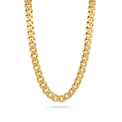 10K 11mm Hollow Monaco Cuban Link Necklace
