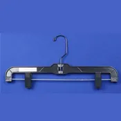 100 Black 14 in Skirt-Pant Hangers with Metal Clips