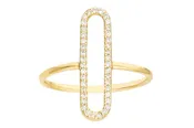 Diamond Paperclip Frame Ring