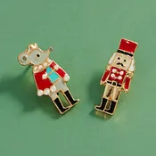 Holiday Nutcracker Mouse King Stud Earrings