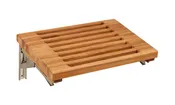 18" Wall Mount Fold Down Teak Shower Bench with Elegant Slot Openings