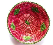 12 in. x 12 in. Hand-Woven Southwestern Design Handmade Bright Green Basket Brbsf-165