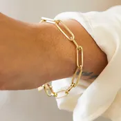 14K Gold-Filled Paperclip Chain Bracelet