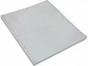10 5/8" x 11" - 15# 1-Ply Continuous Computer Paper (3,500 sheets/carton) No Vert. Perf - 1/2" Green Bar