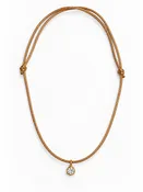 Ana Camel Silk Cord/Gold Pendant